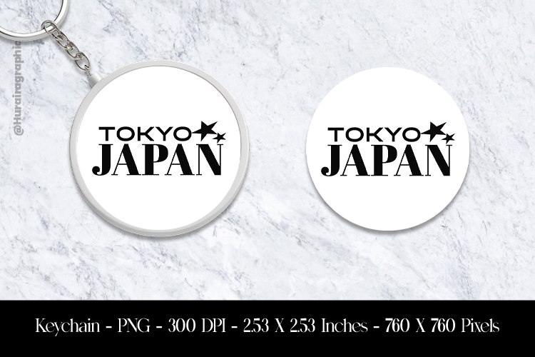 Tokyo Japan Keychain Sublimation Design PNG