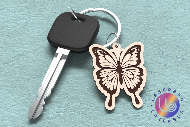 Butterfly Keychain Design for Laser Engraving   Cutting