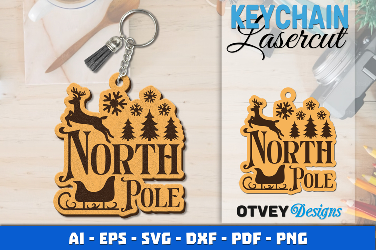 Keychain Christmas Quotes Vintage Lasercut