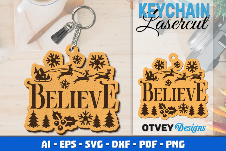 Keychain Christmas Quotes Vintage Lasercut