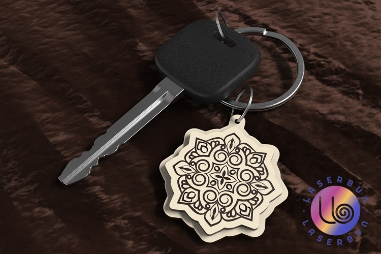 Intricate Mandala Keyring SVG File Laser Cut Engraving example image 1