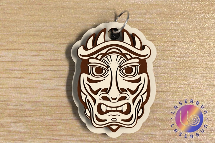 Polynesian Mask SVG - Laser Keychain Template