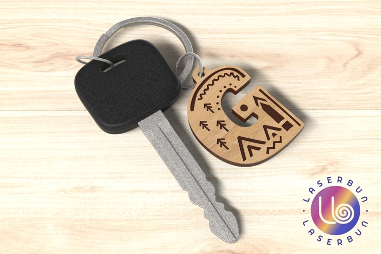 G Nordic Folk Letter Keychain SVG for Laser Engraving Use