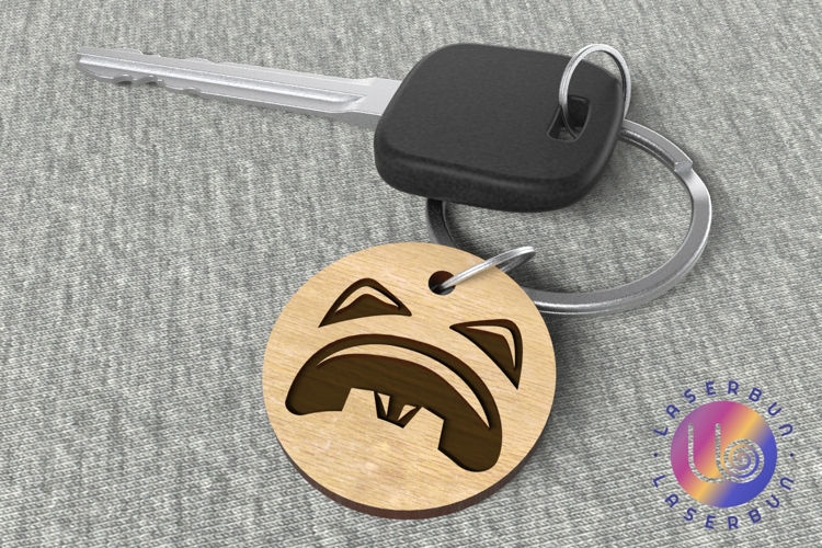 Sad Pumpkin Keyring - Laser Engraving File