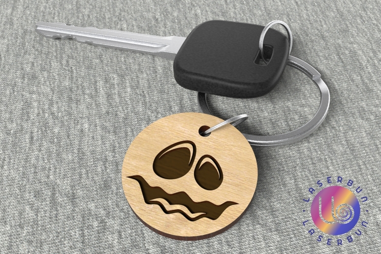 Scary Jack O’ Lantern Keychain Laser Cut