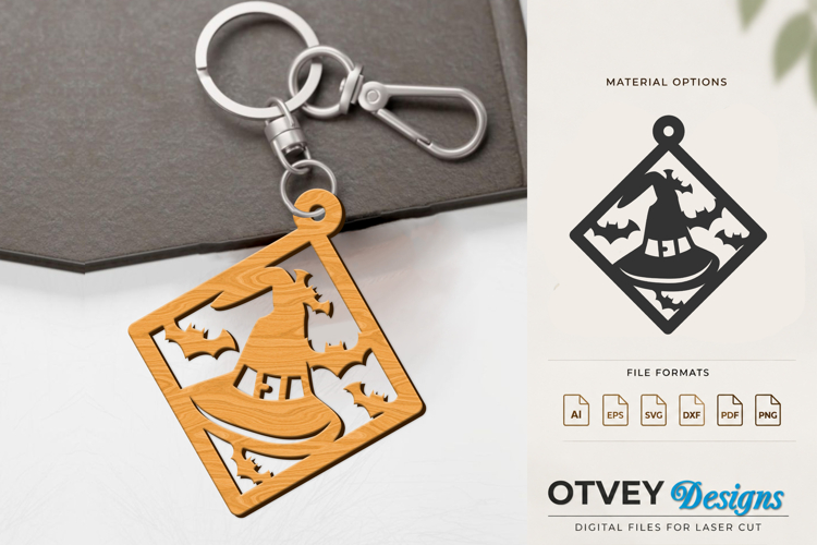 Halloween Keychain Lasercut | Halloween Jewelry Template