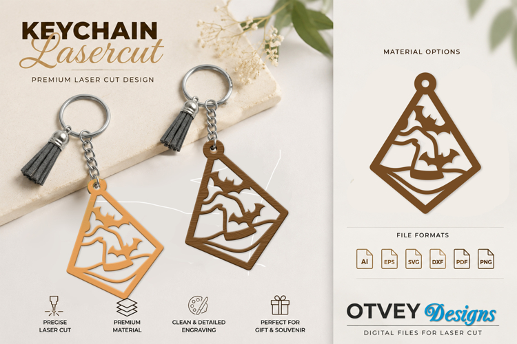 Halloween Keychain Lasercut | Halloween Jewelry Template