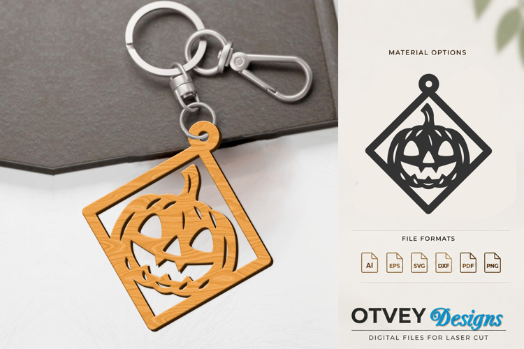 Halloween Keychain Lasercut | Halloween Jewelry Template