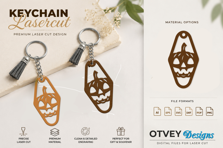 Halloween Keychain Lasercut | Halloween Jewelry Template