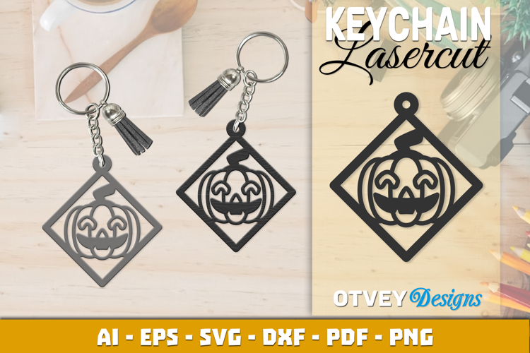 Halloween Keychain Lasercut | Halloween Jewelry Template