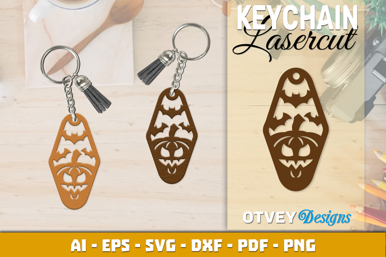 Halloween Keychain Lasercut | Halloween Jewelry Template
