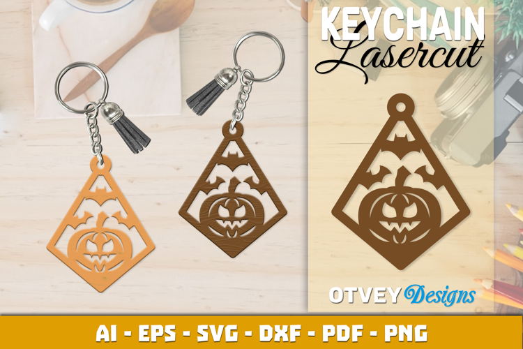 Halloween Keychain Lasercut | Halloween Jewelry Template