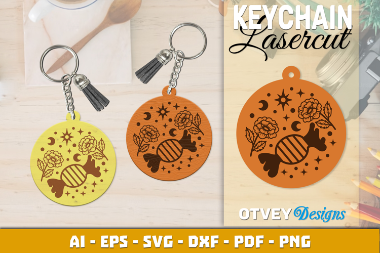 Halloween Keychain Lasercut | Halloween Jewelry Template