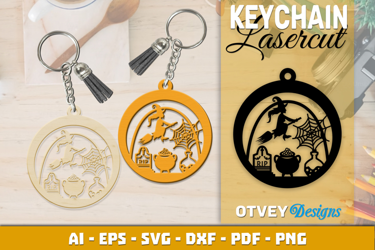 Halloween Keychain Lasercut | Halloween Jewelry Template