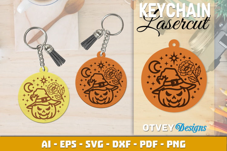 Halloween Keychain Lasercut | Halloween Jewelry Template