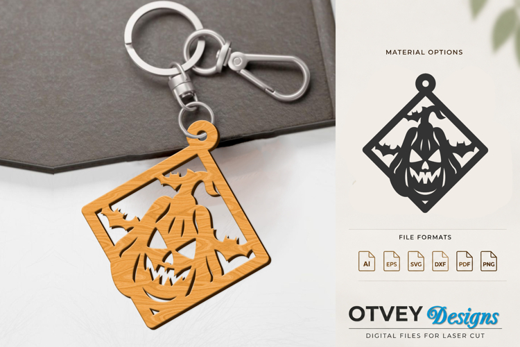 Halloween Keychain Lasercut | Halloween Jewelry Template