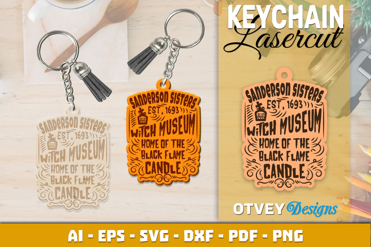 Halloween Keychain Lasercut | Halloween Jewelry Template