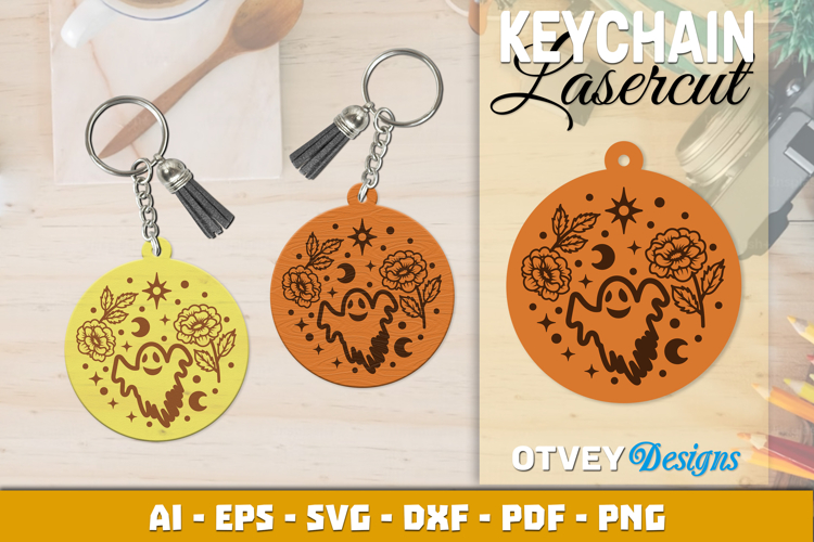 Halloween Keychain Lasercut | Halloween Jewelry Template