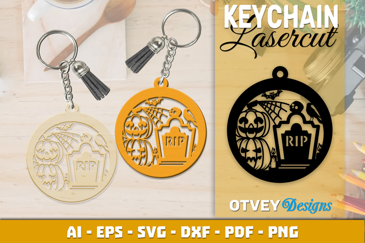 Halloween Keychain Lasercut | Halloween Jewelry Template