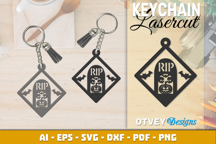 Halloween Keychain Lasercut | Halloween Jewelry Template