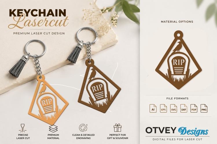 Halloween Keychain Lasercut | Halloween Jewelry Template