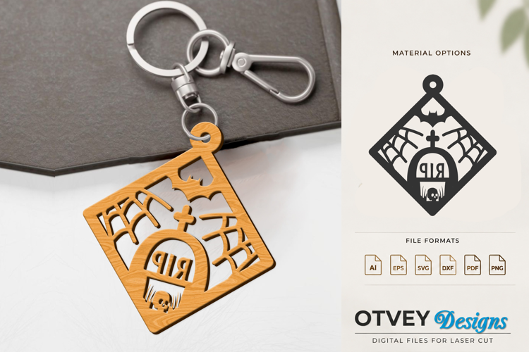 Halloween Keychain Lasercut | Halloween Jewelry Template