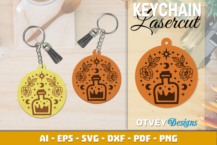 Halloween Keychain Lasercut | Halloween Jewelry Template