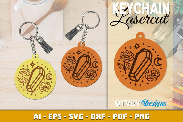 Halloween Keychain Lasercut | Halloween Jewelry Template example image 1