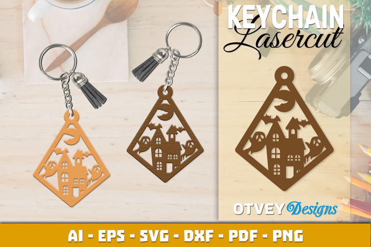 Halloween Keychain Lasercut | Halloween Jewelry Template