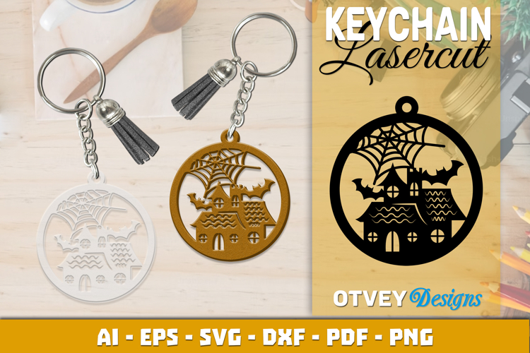 Halloween Keychain Lasercut | Halloween Jewelry Template