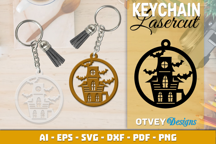 Halloween Keychain Lasercut | Halloween Jewelry Template