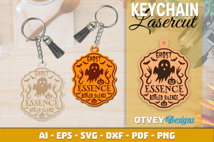 Halloween Keychain Lasercut | Halloween Jewelry Template