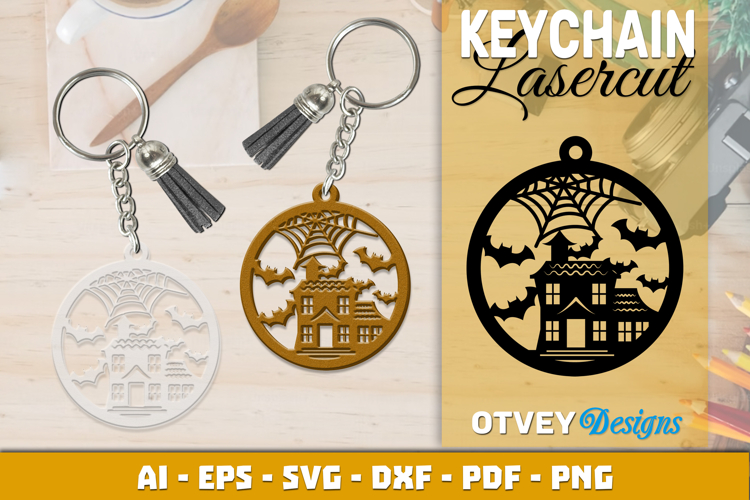 Halloween Keychain Lasercut | Halloween Jewelry Template