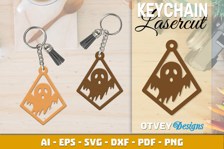 Halloween Keychain Lasercut | Halloween Jewelry Template