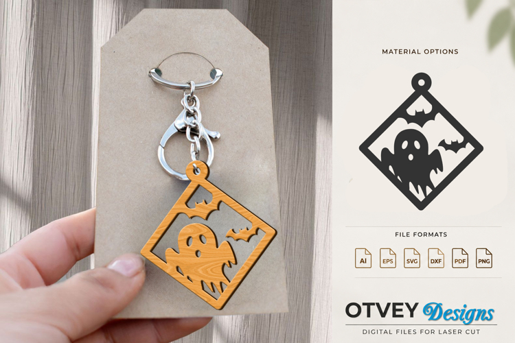 Halloween Keychain Lasercut | Halloween Jewelry Template