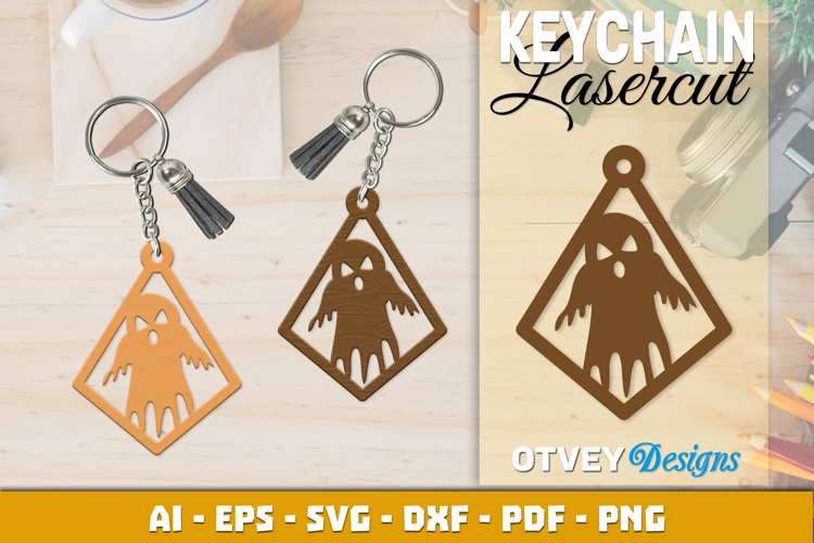 Halloween Keychain Lasercut | Halloween Jewelry Template