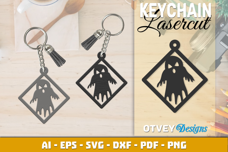 Halloween Keychain Lasercut | Halloween Jewelry Template