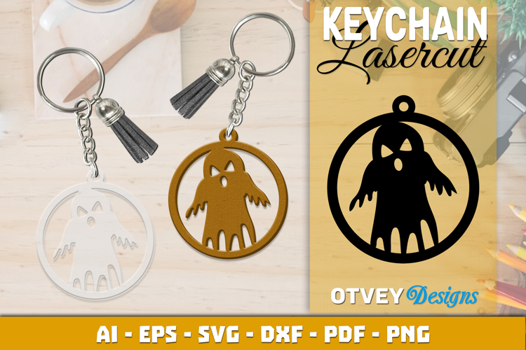 Halloween Keychain Lasercut | Halloween Jewelry Template