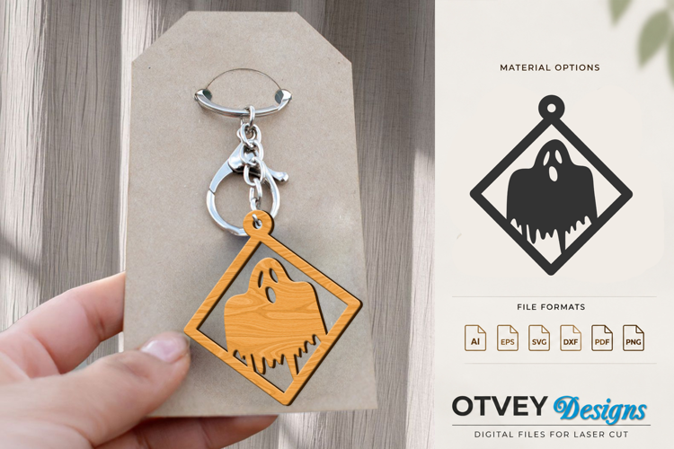 Halloween Keychain Lasercut | Halloween Jewelry Template