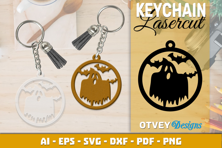 Halloween Keychain Lasercut | Halloween Jewelry Template