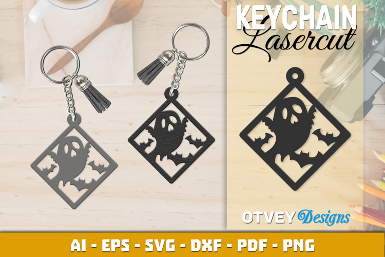 Halloween Keychain Lasercut | Halloween Jewelry Template