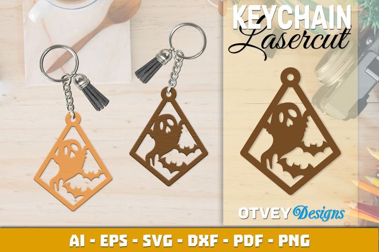 Halloween Keychain Lasercut | Halloween Jewelry Template