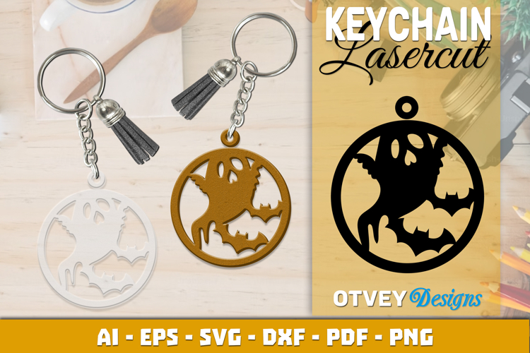 Halloween Keychain Lasercut | Halloween Jewelry Template