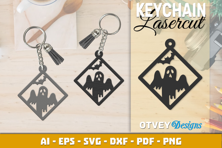 Halloween Keychain Lasercut | Halloween Jewelry Template