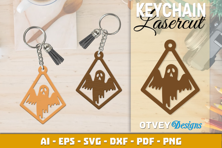 Halloween Keychain Lasercut | Halloween Jewelry Template