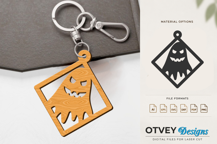 Halloween Keychain Lasercut | Halloween Jewelry Template