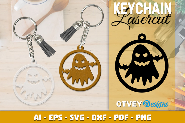 Halloween Keychain Lasercut | Halloween Jewelry Template