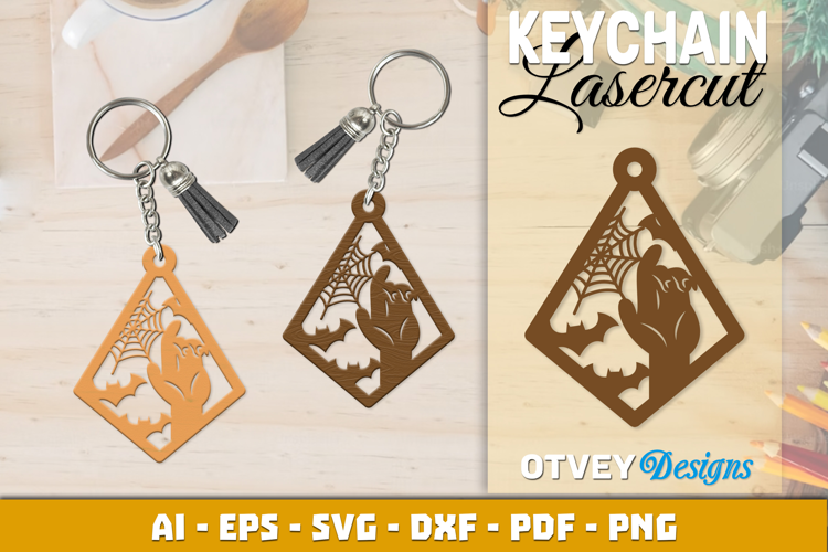 Halloween Keychain Lasercut | Halloween Jewelry Template
