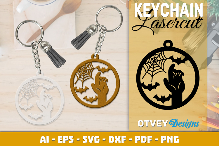 Halloween Keychain Lasercut | Halloween Jewelry Template