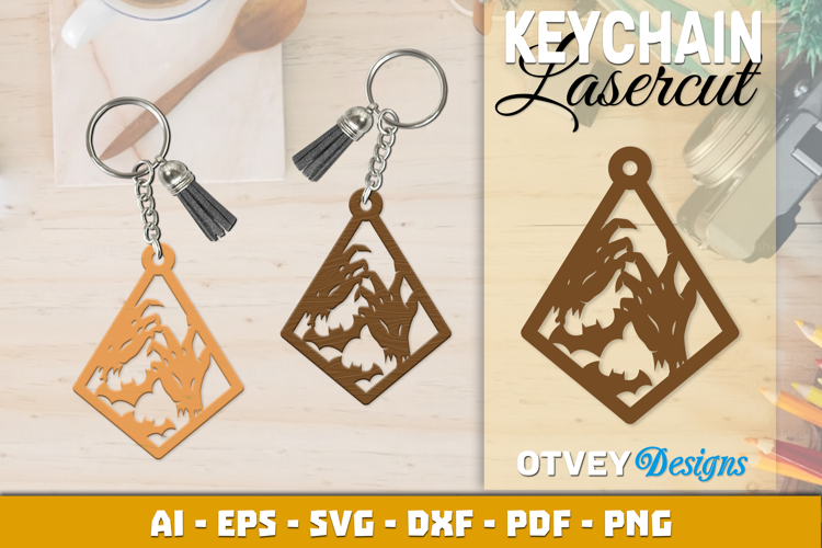 Halloween Keychain Lasercut | Halloween Jewelry Template